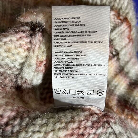 H by Halston Women's Puff Sleeve Sweater Mock Neck Spacedye Pink Size Large NWT - Picture 8 of 9